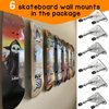 6 Packs Skateboard Wall Mount Aluminum Skateboard Hanger with Two Screw Holes for Display Skateboard Deck Storage Horizontal and Floats Vertically - Silver