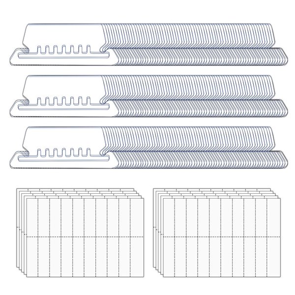 JIKIOU 210pcs Hanging File Folder Tabs and 210pcs Blank 2inch Inserts per Pack for Quick Identification of Hanging Files, Easy to Read, Clear