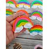 20 Packs Bulk Rainbow shape Fidget Bubble Mini Pop Fidget Keychain，Summer Birthday Party Favors Supplies and Student Prizes
