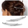 Vacaonio Silver Tube Bar Hairclip Barrette Polished Bar Hairclips Gold Metal Hair Clips French Geometric Bar Hair Barrette Tube Bar Ponytail Holder Hairclip Headclip Decorative Hair Accessories