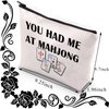 BDPWSS Funny Mahjong Makeup Bag Mahjong Lover Gift Mahjong Tiles Bag Mahjong Girl Cosmetic Bag Mahjong Board Game Storage Bag Mah Jongg Player Gift (Had at maj)