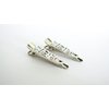 Generic 2 small slim silver native looking metal alligator hair clip for fine thin hair