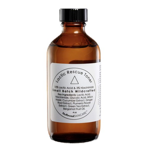 NuReveal Skincare Lactic Rescue Toner – Provides Gentle Skin Balance, Refreshing & Hydrating Facial Toner with Lactic Acid, Improves Uneven Skin Tone, Vegan & Cruelty Free - Ideal for Acne Prone Skin