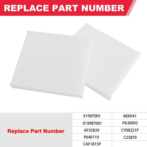 CY08221P Cabin Air Filter Compatible with Kenworth T680 T880 Peterbilt 567 579 Cummins ISX ISXG Replaces# X1987001 PA30093 AF55839 PA4405 (2Pcs)