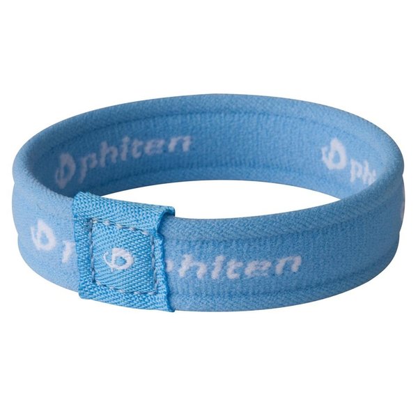 Phiten Titanium Classic Bracelet - Lightweight Elastic Sport Wristband with Aqua-Titanium Technology for Alternative Healing - Power Elastomer Core with Micro Titanium Spheres - Blue, 6.75 Inch