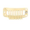 30pcs 9 Teeth Stainless Steel Snap Comb Wig Clips, Hair Extension Clips, Wig Accessories Clip with 30 Assorted Sewing Needles and 2 Rolls Thread (Beige)