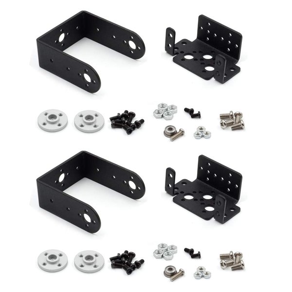 elechawk 2 Sets Pan Tilt Servo Mount Bracket for MG996R S3003 Steering Gear Robot Car Boat