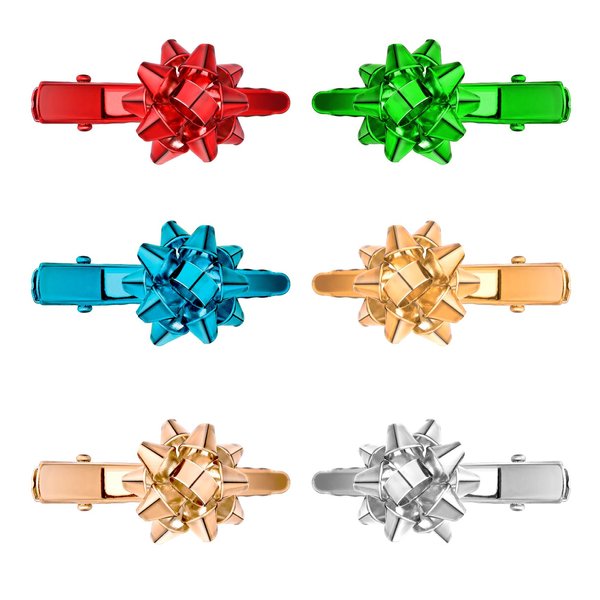 6PCS Christmas Hair Clips Christmas Bow Alligator Hair Clips Festive Bow Hairpin for Girls Women Xmas Bow Hair Clip Holiday Hair Accessory Party Gifts (Multi-colored)