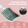 LOBINH Hair Brush, Boar Bristle Hair Brushes, Detangling Hairbrush for Thick Curly Thin Long Short Wet Dry Hair Adds Shine & Health and Makes Hair Smooth, Curved Vented Hair Brush for Women Men Kids