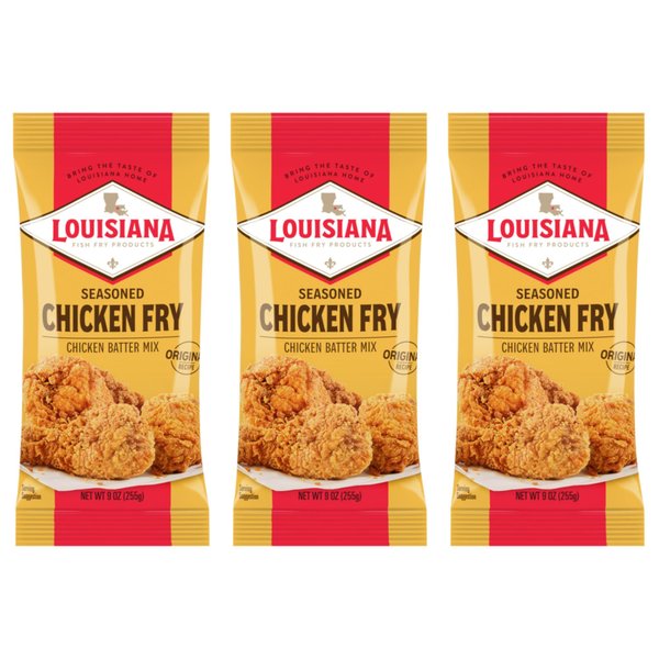 Louisiana Seasoned Chicken Fry Batter Pack of 3 Crispy Southern Coating Mix for Fried Chicken Delicious and Convenient