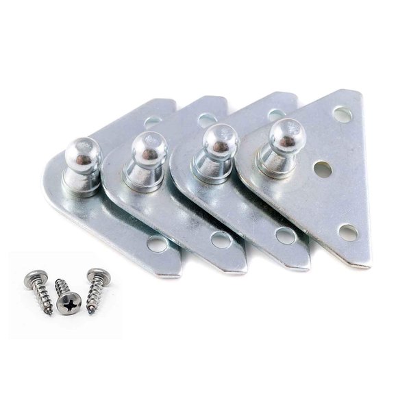 Gas Spring Mounting Bracket 10mm Ball Stud Strut Prop (2 Pairs - 10 Millimeter)