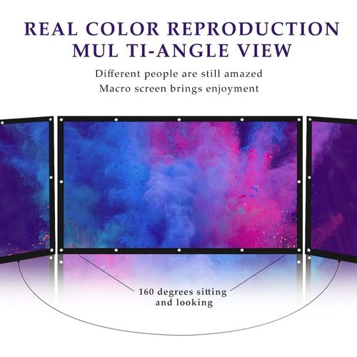 100 inch Outdoor Movie Projector Screen Portable : Foldable and Wrinkle-Free Projection Screen 16:9Foldable Cinema for Home Theater