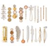 Mehayi 20 PCS Pearl Hair Clips Set Fashion Korean Acrylic Resin Hair Barrettes, Bobby Pins Hairpins for Women and Ladies Girls Headwear Styling Tools, Hair Accessories for Decorative Party Wedding
