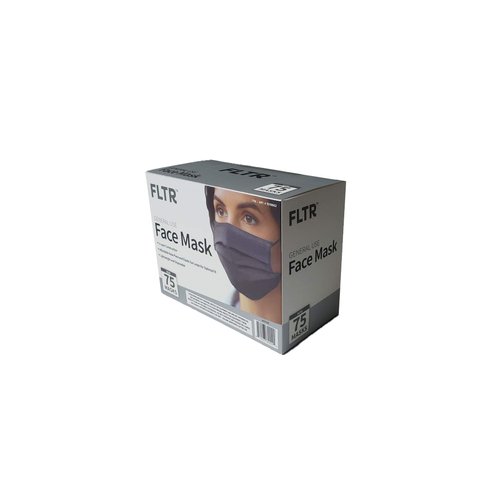 FLTR General Use Face Mask, Black, 75 count (75), 75 Count (Pack of 1), Blue, Black