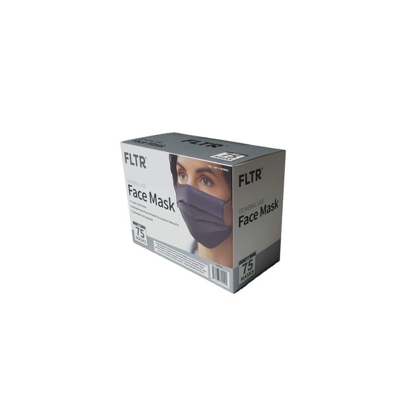 FLTR General Use Face Mask, Black, 75 count (75), 75 Count (Pack of 1), Blue, Black