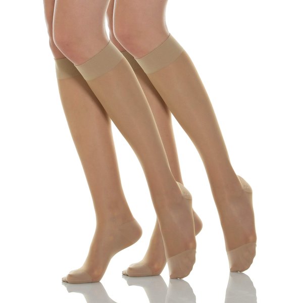 Relaxsan Basic 750 (2 Pairs - Skin 4/XL) - light support knee high socks 10-15 mmHg, 100% Made in Italy