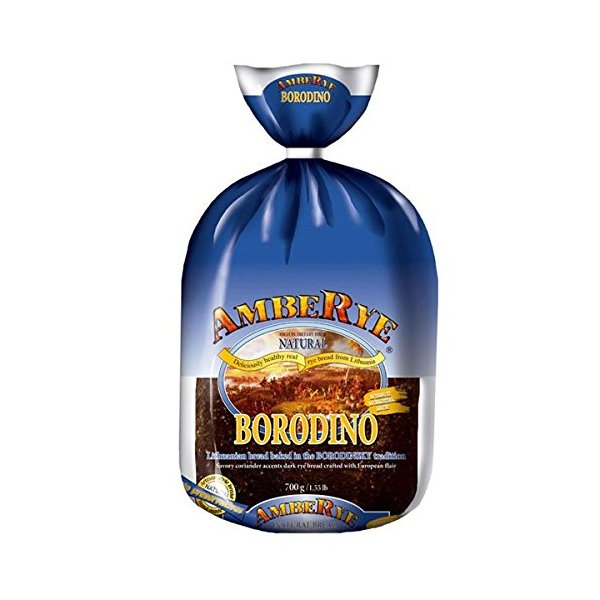 Lithuanian AmbeRye Borodinskiy Russian Rye Bread - All Natural Whole Grain Imported Rye Bread, 24.7 oz/700 g