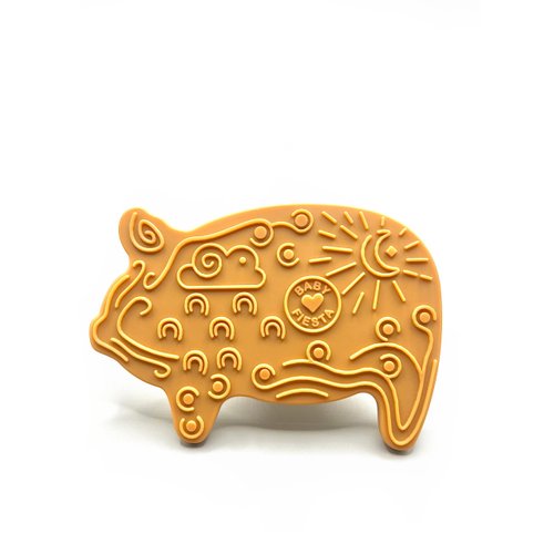 Mexican Baby Teether, Silicone Teething Toy for Teeth Relief, Soothing Grip for 3+ Months, BPA-Free (Marranito)