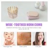 Healifty Natural Horn Comb Head Scalp Massager Portable Massage Hair Smoothing Comb Gua Sha Tool for Girls Women Ladies Men