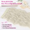 REECHO Blonde Hair Extensions, 20” One Piece Clip in Hair Extensions Thick Long Beach Wavy Natural Soft Synthetic Hairpieces for Women, Platinum Blonde