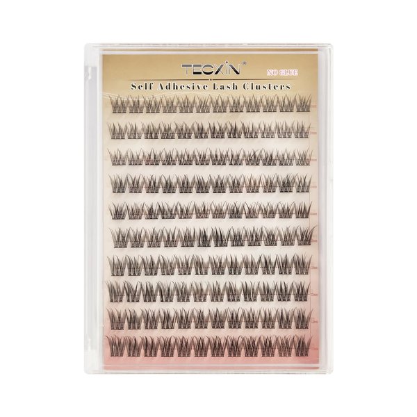 Tecxin-Mix Lash Clusters Extentions Kit Korean Self Adhesive Eyelashes Clusters Collection Press On Pre-glued Technology,Mess-free,Hand-made with No Glue, and No Sticky Residue,10-12mm 120 Pcs