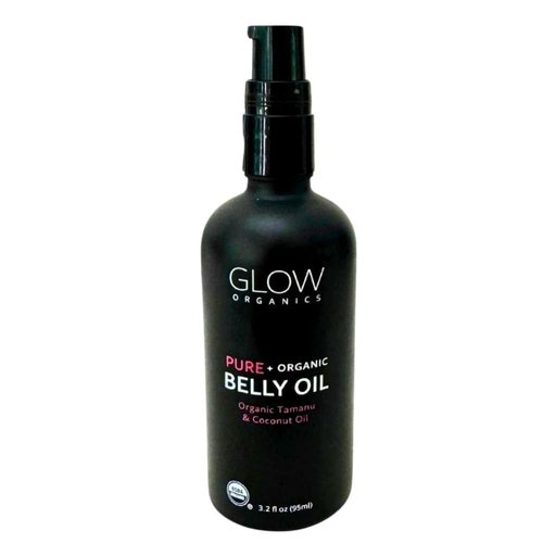 Glow Organics Belly Oil for Pregnancy, Prevents Stretch Marks & Scars, Organic Maternity Skincare, Fast-Absorbing, Pregnancy Safe Daily Ritual, 95ml