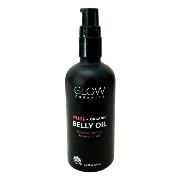 Glow Organics Belly Oil for Pregnancy, Prevents Stretch Marks & Scars, Organic Maternity Skincare, Fast-Absorbing, Pregnancy Safe Daily Ritual, 95ml