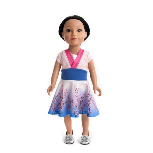 Little Adventures Twirl Princess Doll Dress - Doll Not Included - Machine Washable Child Pretend Play and Party Doll Clothes with No Glitter (Cherry Blossom Twirl)