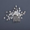 BERYUAN Crystal Rhinestone Pearls Wedding Hair Comb Birdal Rhinestone Pearls Headpiece Silver Gold Rose Gold Crystal Rhinestone Bridal Wedding Comb for Women (silver)
