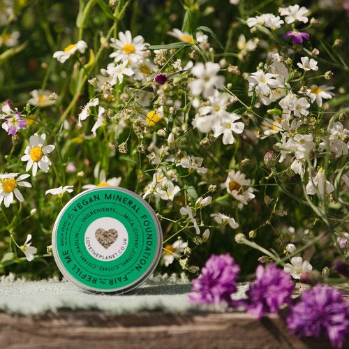Love the Planet Vegan Mineral Foundation Shade Walnut in Refillable Tin