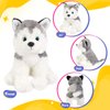 BSTAOFY 12'' Husky Stuffed Animal Realistic Puppy Dog Soft Plush Toys Adorable Birthday Valentines Christmas Festivals Gifts for Kids Toddlers Boys Girls