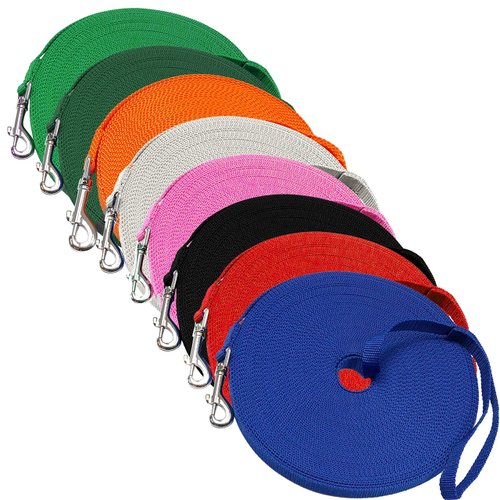 Downtown Pet Supply - Long Dog Leash - Dog Training Leash - Recall & Obedience Dog Training Tools - Nylon - 50 ft - Blue Dog Leash