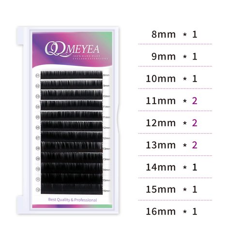 QDMEYEA Eyelash Extensions Individual Lashes 0.07 D Curl Classic Volume Lash Extensions Supplies 8-16mm Length Single Eyelashes Extensions Mixed Tray(8-16mm, 0.07 D Curl)