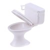 Almencla White Dollhouse Furniture Model Bathroom Toilet Miniature Toy for Doll