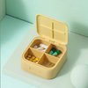 Small Pill Case, Cute Pill Box - Acedada Travel Daily Pill Organizer, Portable Pretty Pill Container for Purse Pocket, Compact Medicine Holder for Vitamins, Fish Oils, Supplements, Yellow