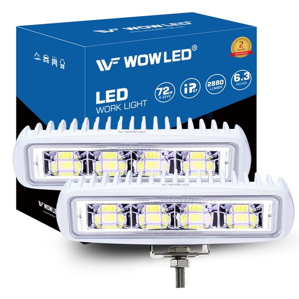 WFPOWER LED Spreader Lights for Boat, 6.3inch 2 Pack 72W Waterproof T-Top Boat Spreader Light Deck Dock Marine Spreader Flood Lights, COB Spotlight 12V White Marine LED Light for Boat Pontoon Fishing