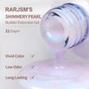 RARJSM Gel Builder Nail Polish Pearl White Hard Gel in a Bottle Mermaid Shell Glitter Pearlescent Thick Extension Structure Gel for Nails 15ml Soak Off Curing Requires Salon Home DIY Beginer Use