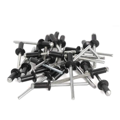 ISPINNER 100pcs 1/8" x 3/8" Aluminum Blind Rivets, 3.2 x 10mm Pop Rivets, Pack of 100 (Black)