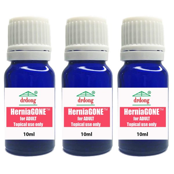 HerniaGONE for Adult 3 Pack- Essential Oil Blend, Easy to Apply topically, Tested for 50+ Years, Natural Remedy for Adult Hernias, Try it for 1-2 Weeks Before Seeing a Doctor