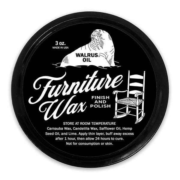 Walrus Oil - Furniture Wax Finish and Wood Polish - for Hardwood Tables, Chairs, and More. 100% Vegan, 3oz