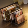 Makeup Palette Organizer,Acrylic Eyeshadow Palette Pallet Holder,7 Sectons BPA-Free Divided Make Up Blush,Contour Storage Holder Cosmetic Eye Shadow Display Stand Clear Rack Vanity Holder(Grey-2 Pack)