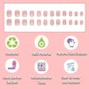 ANDGING Short Press on Nails Square Ombre Pink White Fake Nails Acrylic Glue on Nails with Floral Gradient Design Stick ons Nail for Wedding Women 24Pcs Gel Manicure False Nails with Glue AL6687OP