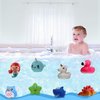 Jomyfant Bath Toys (8 Packs Rubber Animals Toys) Light Up Floating Rubber Toys Flashing Color Changing Light in Water Bathtub Shower Games Toys for Baby Kids Toddler Child