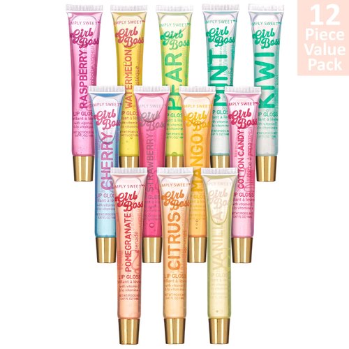 Expressions 12pc Clear Lip Gloss Pack – Lip Oils with Vitamin E and Essential Oils, Flavored Lip Gloss Clear Tubes, Hydrating Lip Glow Oil, Tinted Lip Oil, Lip Moisturizer