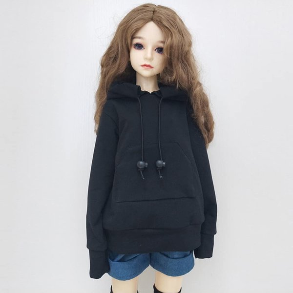 XiDonDon 30CM / 45CM / 60CM Doll Clothes 1/3 1/4 1/6 BJD Doll Accessories BJD SD DIY Fashion Hoodie Toys Dolls Clothing (1/6,Black)