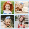 4Pcs Crown Bow Hair Clip Diamond Hair Pin Princess Headband Ribbon Cute Metal Snap Sparkly Tiara Gradient Rhinestone Side Hair Barrette Mini Headdress Styling Accessories for Halloween Christmas Party