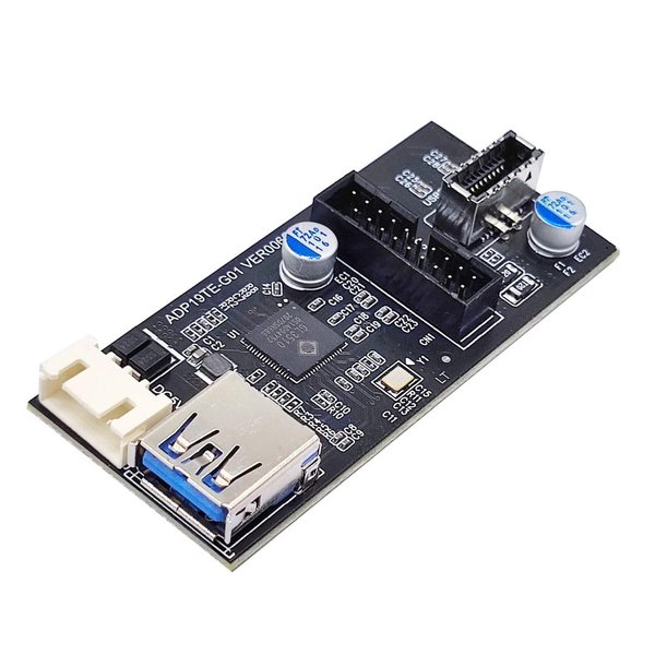 chenyang USB 3.0 19/20Pin to USB 3.0 19/20Pin ＆ USB 3.1 Type E HUB Port Multiplier PCBA Adapter with SATA Power Cable