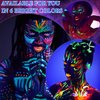 WYBLZPXZ 12 Pcs Glow in Dark Face Body Paint,Black Light Glow Makeup Set Neon Fluorescent,Glow Blacklight Body Face Paint Set Face Painting for Music Festivals Party Halloween