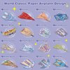 LEERYOUQU Kids Paper Airplane Kit, Creative Paper Airplane Book with 16 Classic Designs & 32 Planes Sheets, Origami Airplanes Kit for Kids Ages 8-12 +(New English Instructions)