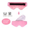 Sivio Weighted Eye Mask for Women & Men, Heatable and Freezable Weighted Eye Pillow with Silica Beads & Adjustable Strap, Soft Breathable Cotton Eye Cover for Sleeping Faster and Better, Pink